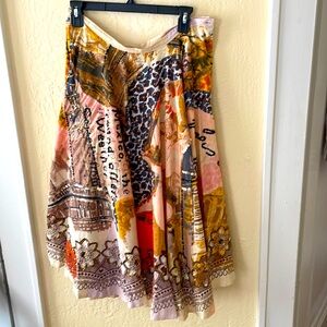Sharagano Circle Skirt Cotton fully Lined Sequin embellished Size medium